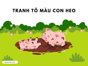 Tranh tô màu con heo