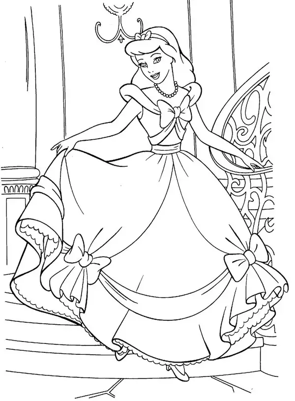 tranh tô màu công chúa disney Cinderella 