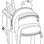 tranh tô màu cái cặp sách đựng nhiều đồ