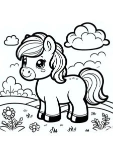 mẫu tranh tô màu con ngựa đẹp và dễ tô nhất cho bé