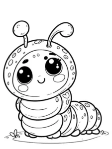 Tranh tô màu con sâu đẹp cho trẻ