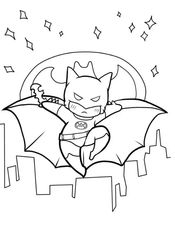 tranh tô màu batman chibi dễ thương