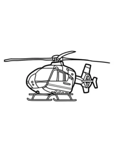 tranh tô màu máy bay trực thăng dễ thương