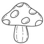 tranh tô màu cây nấm đầy màu sắc và vui nhộn