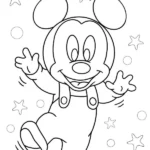 tranh tô màu chuột mickey siêu dễ thương cho bé