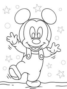 tranh tô màu chuột mickey siêu dễ thương cho bé