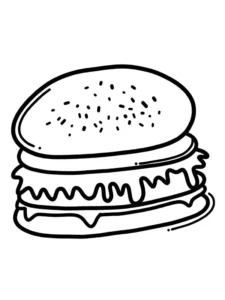 tranh tô màu hamburger ngộ nghĩnh, đơn giản nhất