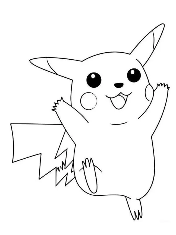 tranh tô màu pikachu dễ thương