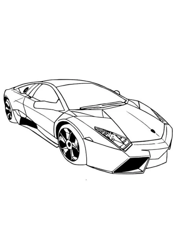 bức tranh tô màu siêu xe lamborghini chi tiết