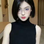 ảnh gái xinh tóc ngắn đeo kính cực sang trọng