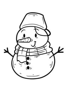 tranh tô màu người tuyết ngộ nghĩnh đáng yêu cho bé