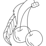tranh tô màu 2 quả cherry
