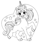 tranh tô màu ngựa pony cho bé gái