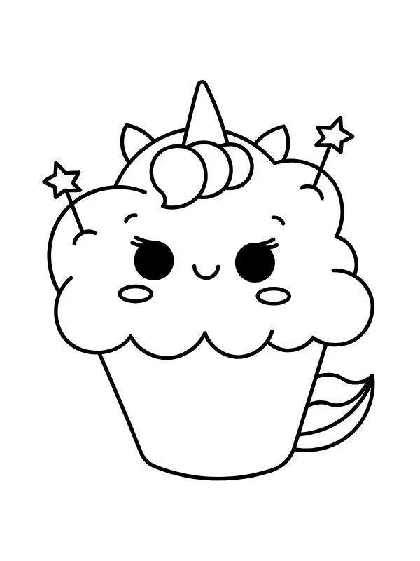 tô màu bánh cupcake cute 