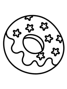 tranh tô màu bánh donut cực đẹp cho bé