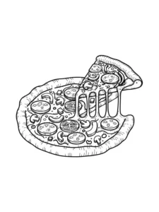 tranh tô màu bánh pizza