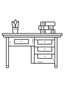 tranh tô màu cái bàn đẹp nhất dành cho bé tập tô