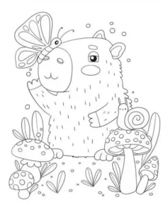 tô màu capybara chibi cute