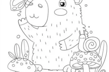 292+ tranh tô màu Capybara cute chibi dễ thương cho bé