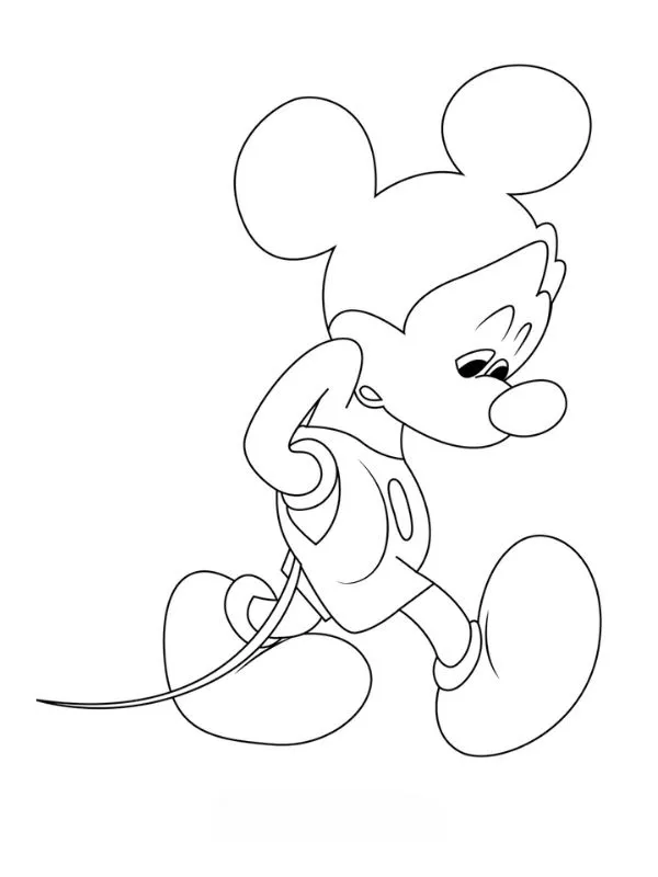 mickey mouse chibi buồn tô màu