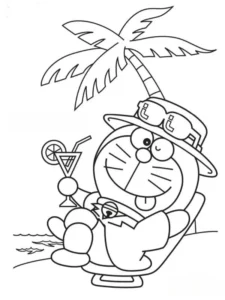 tranh tô màu Doremon siêu dễ thương