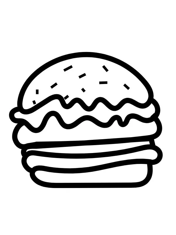 hình tô màu hamburger cho bé 3 tuổi