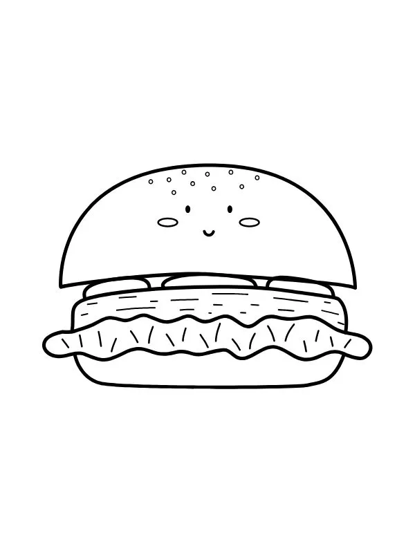 hình tô màu hamburger đáng yêu