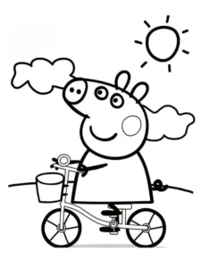 mẫu tranh tô màu heo Peppa đơn giản nhất cho bé