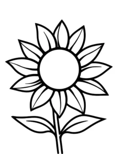 Tranh tô màu hoa hướng dương cho bé