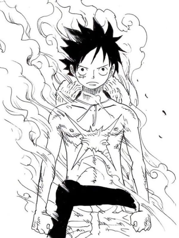 tranh tô màu luffy gear 2 cực ngầu