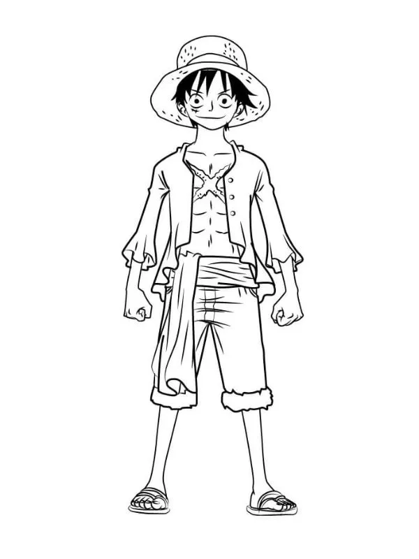 hình tô màu luffy cho bé