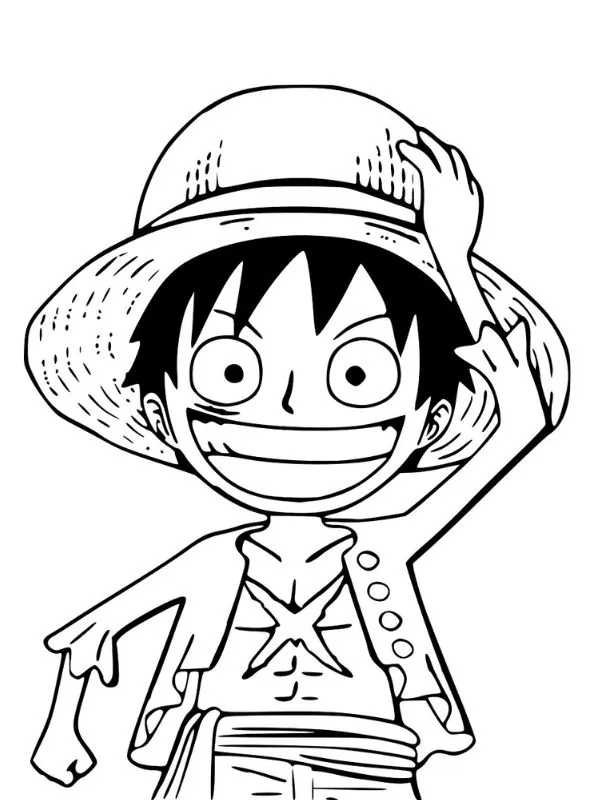 hình tô màu luffy chibi đáng yêu