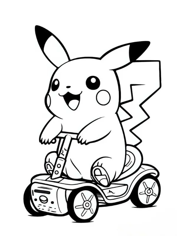 tranh tô màu pikachu ngộ nghĩnh