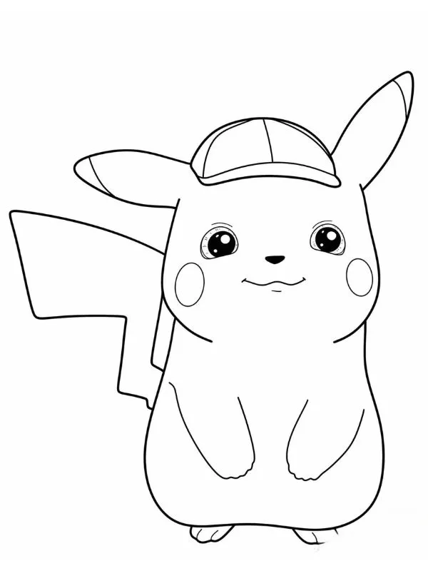 tô màu pikachu chibi cực đơn giản