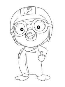 tô màu pororo chống nạnh