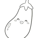 tranh tô màu quả cà tím dễ thương