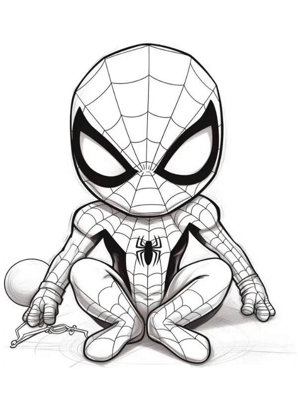 spider man tranh tô màu người nhện chi bi