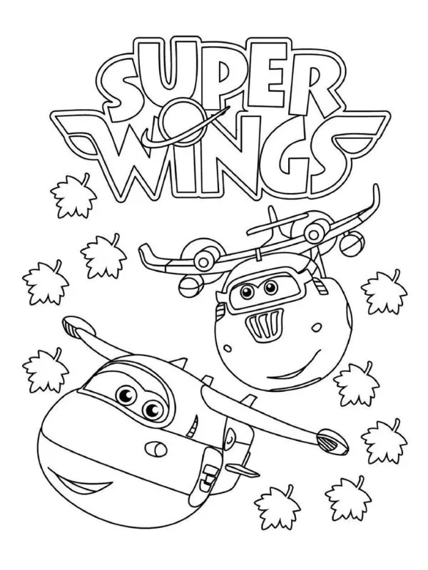 tranh tô màu super wings đáng yêu