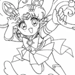 tranh tô màu thủy thủ mặt trăng chibi đáng yêu