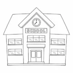 tranh tô màu trường tiểu học