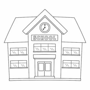 tranh tô màu trường tiểu học