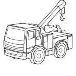 tranh tô màu xe cẩu bé nhỏ