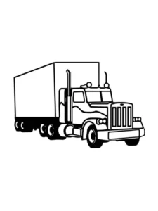 tranh tô màu xe container ngộ nghĩnh cho bé