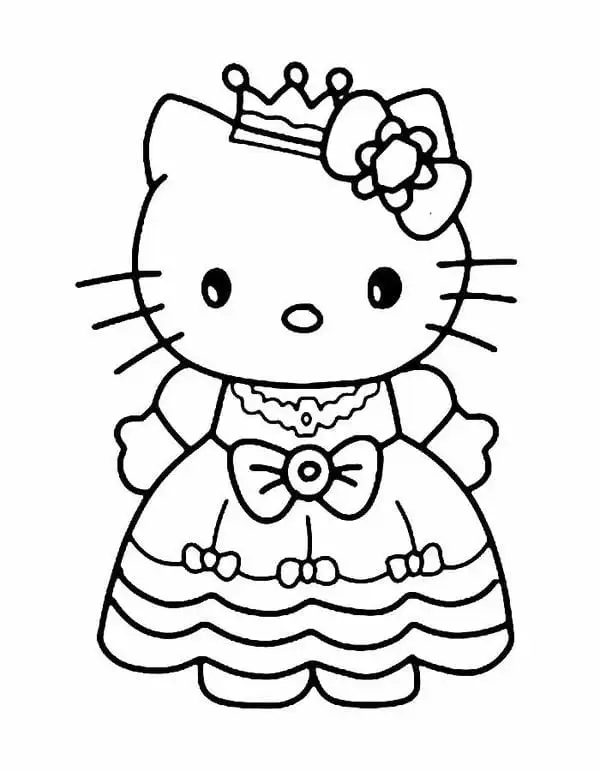 hình tô màu hello kitty công chúa