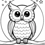 Tranh vẽ cú mèo tô màu cho bé