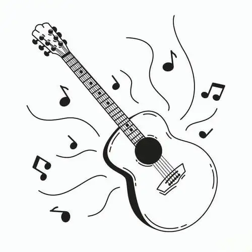 tải tranh tô màu đàn guitar