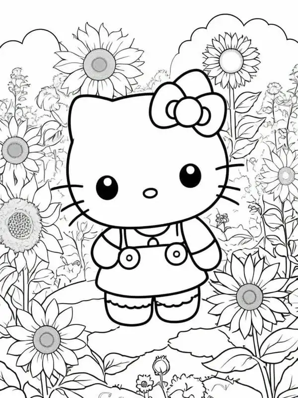 tô màu hello kitty công chúa cute