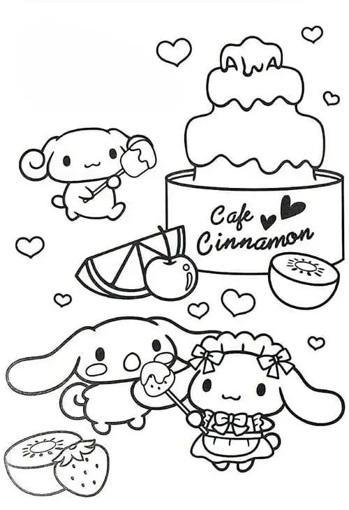 cinnamoroll làm bánh tô màu