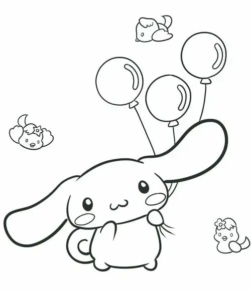 tranh tô màu cinnamoroll anime xinh