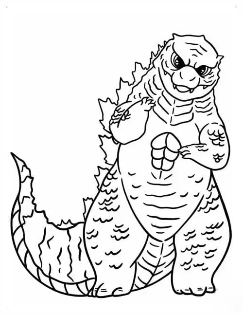 godzilla cute tô màu